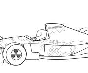Coloriage Voiture Formule vue de gauche