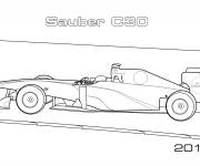 Coloriage et dessins gratuit Voiture Sauber C30 de Formule 1 à imprimer