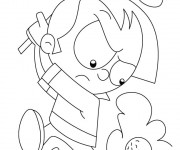 Coloriage Enfant Golfeur &eacute;nerv&eacute;