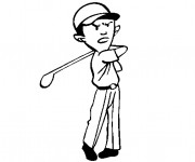 Coloriage Joueur de Golf stylisé