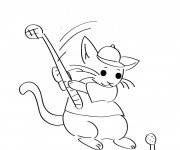 Coloriage Souris Golfeur