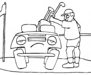 Coloriage Voiture de Golf triste