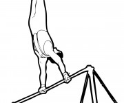 Coloriage Barres  en gymnastique