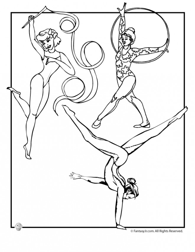 Coloriage Des Gymnastes artistiques dessin gratuit à imprimer