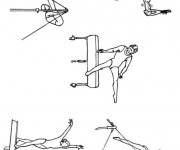 Coloriage encha&icirc;nement de gymnastique stylis&eacute;