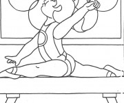 Coloriage fille pratique la Gymnastique