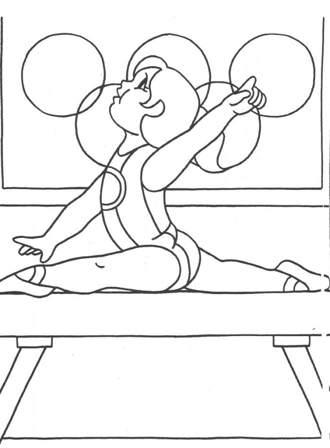 Coloriage et dessins gratuits fille pratique la Gymnastique à imprimer