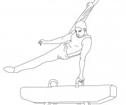 Coloriage Gymnaste adulte poutre