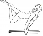 Coloriage Gymnaste sur la planche