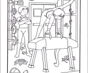 Coloriage Gymnastique &agrave; la maison