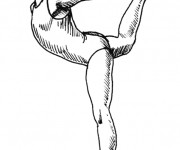 Coloriage Gymnastique au crayon