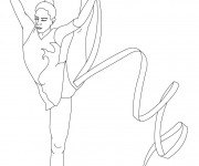 Coloriage Gymnastique au sol rythmique