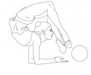 Coloriage et dessins gratuit Gymnastique Ballon à imprimer