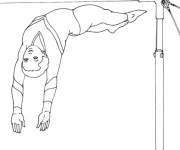 Coloriage Gymnastique barre asymétrique