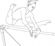 Coloriage Gymnastique et Barre