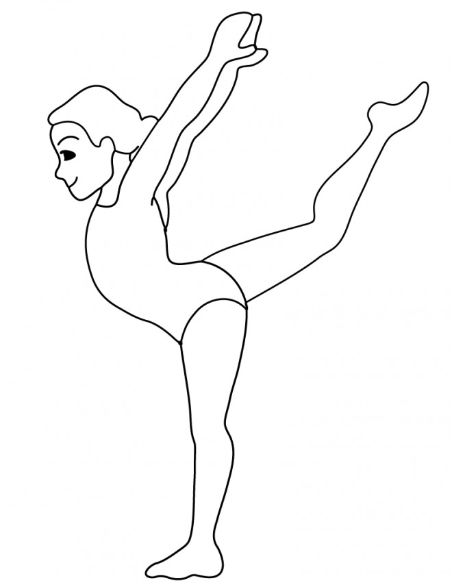 Coloriage Gymnastique Facile Dessin Gratuit à Imprimer