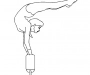 Coloriage Gymnastique poutre