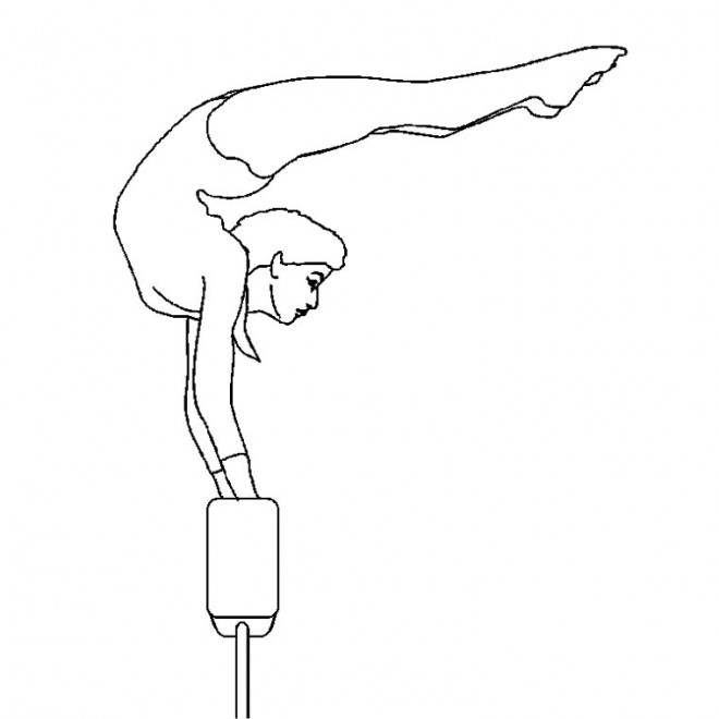 Coloriage Gymnastique poutre dessin gratuit à imprimer