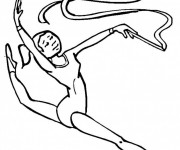 Coloriage Gymnastique rythmique en noir