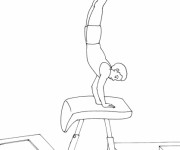 Coloriage Gymnastique saut de cheval