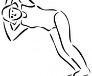 Coloriage Gymnastique vecteur en noir