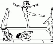 Coloriage L'encha&icirc;nement Gymnastique