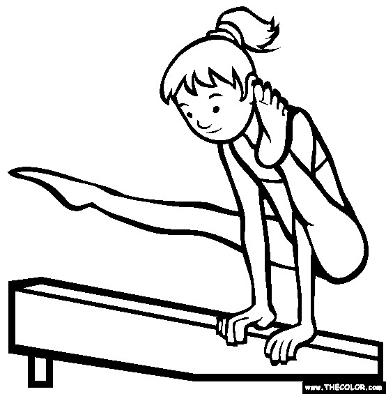 Coloriage La Gymnaste Sur Une Poutre Dessin Gratuit A Imprimer