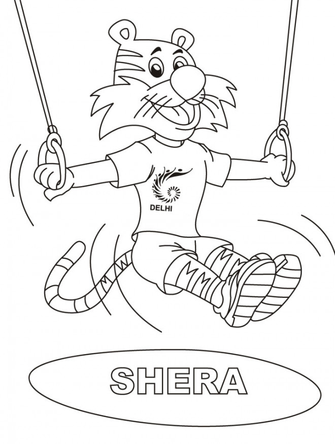 Coloriage et dessins gratuits Le Tigre gymnaste à imprimer