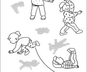 Coloriage Les enfants et la Gymnastique