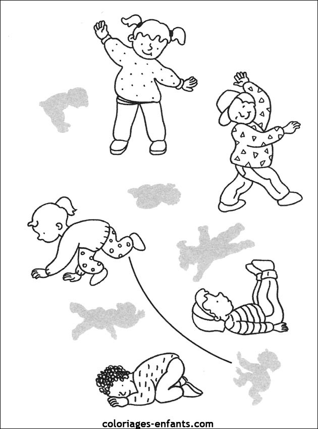 Coloriage Les enfants et la Gymnastique dessin gratuit à imprimer