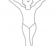Coloriage Une gymnaste en &eacute;quilibre