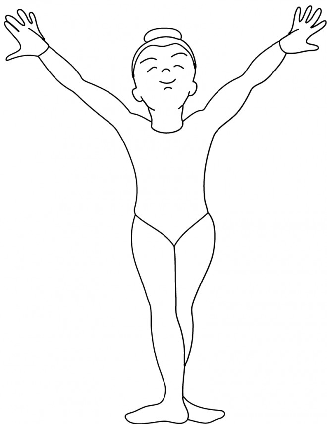 Coloriage et dessins gratuits Une gymnaste en équilibre à imprimer