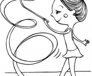 Coloriage Une gymnaste mignonne