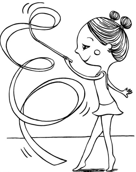 Coloriage et dessins gratuits Une gymnaste mignonne à imprimer