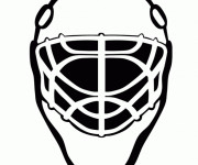 Coloriage Casque de Hockey vecteur