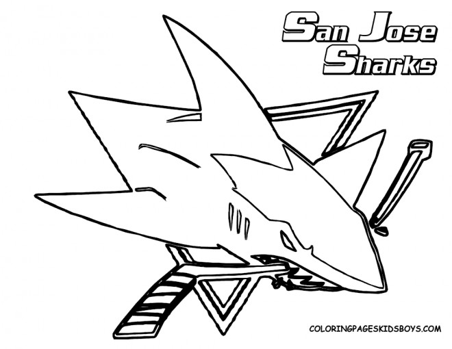 Coloriage et dessins gratuits Équipe de Hockey San Jose Sharks à imprimer