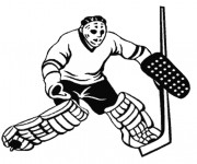 Coloriage Gardien de Hockey en noir et blanc