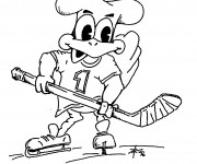Coloriage Hockey dessin anim&eacute;