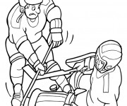 Coloriage et dessins gratuit Hockey sur glace et La Confrontation à imprimer