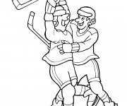 Coloriage Joie de but Hockey de glace