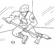 Coloriage Joueur de Hockey &agrave; d&eacute;couper