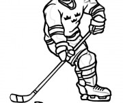 Coloriage Joueur de Hockey au crayon noir