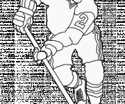 Coloriage Joueur de Hockey en attaque