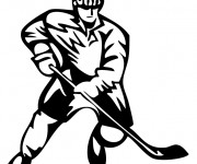 Coloriage Joueur de Hockey en vecteur