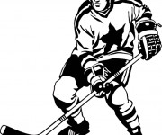Coloriage Joueur de Hockey équipé