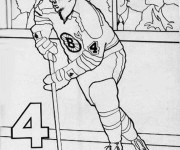 Coloriage Joueur de Hockey et Spectateurs