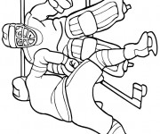 Coloriage Joueur de Hockey face au gardien