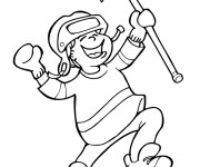 Coloriage Joueur de Hockey rigolo