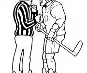 Coloriage Joueur et Arbitre de Hockey sur Glace