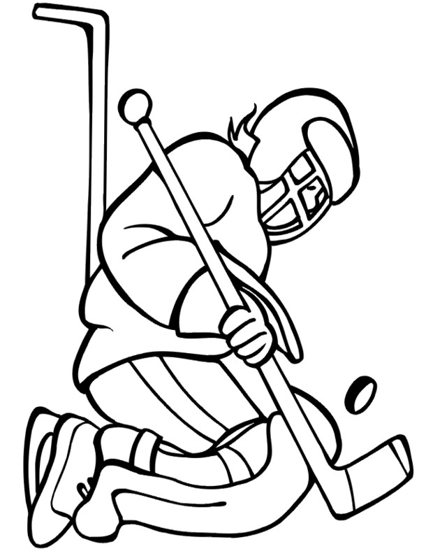 Coloriage Joueur Hockey Vecteur Dessin Gratuit à Imprimer